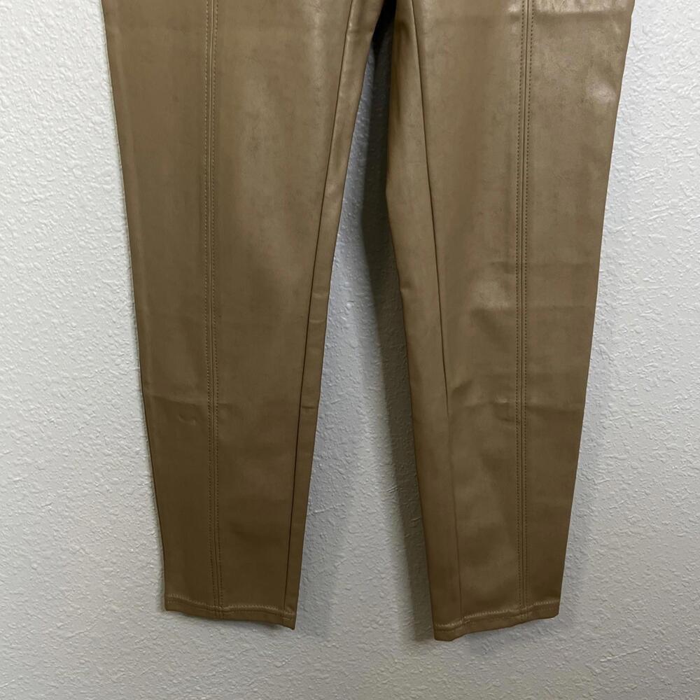 Aritzia Babaton Leather Slim Pant Tan Size 4 - Picture 3 of 11